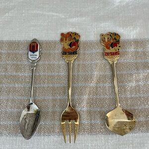 Stainless steel Sasbo, Japan souvenir spoon & Korea gold plated, spoon/fork set